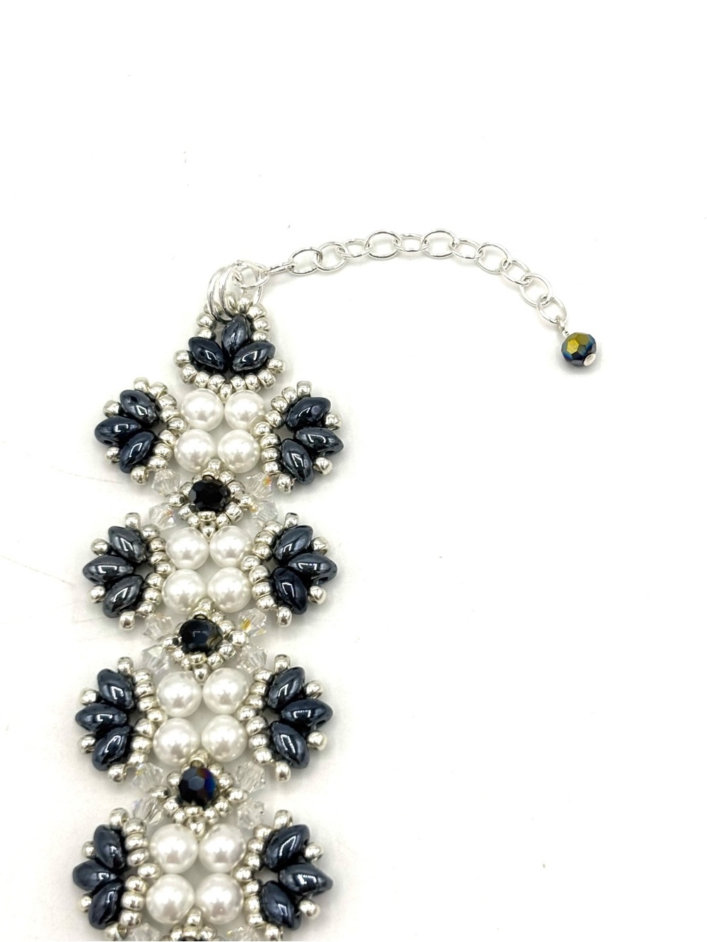 Hand Crafted Pearl & Black Victorian Style Bracelet - Women's Jewelry - Picture 4 of 7
